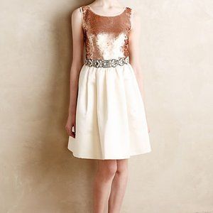 Anthropologie Paper Crown Sequin fit & Flare Dress